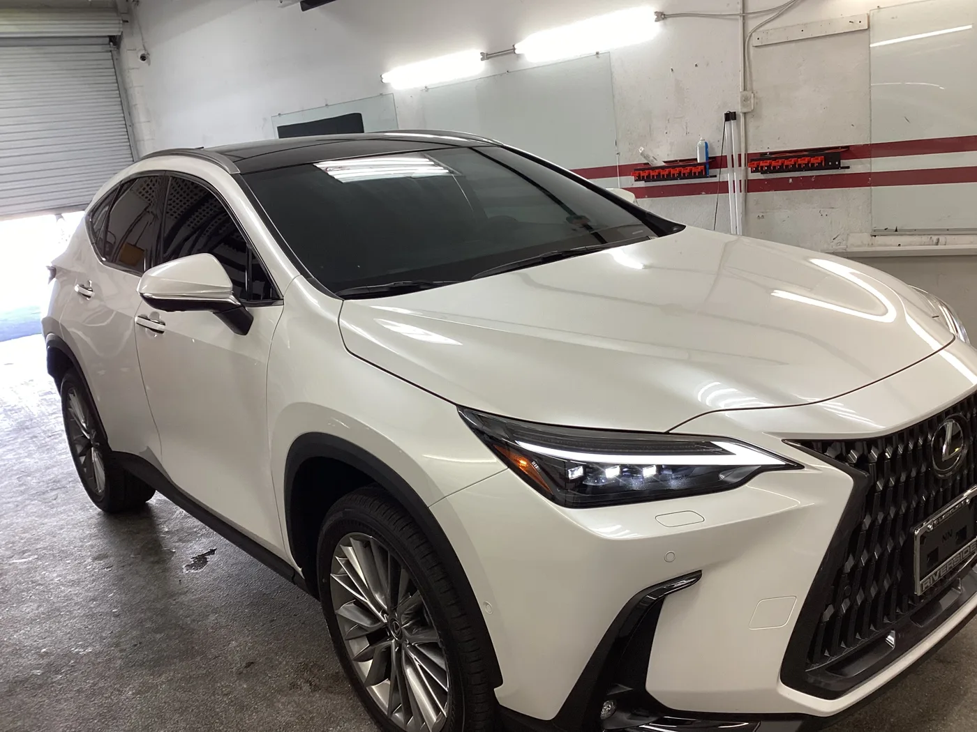 White Lexus SUV inside Superior — window tint photo collection